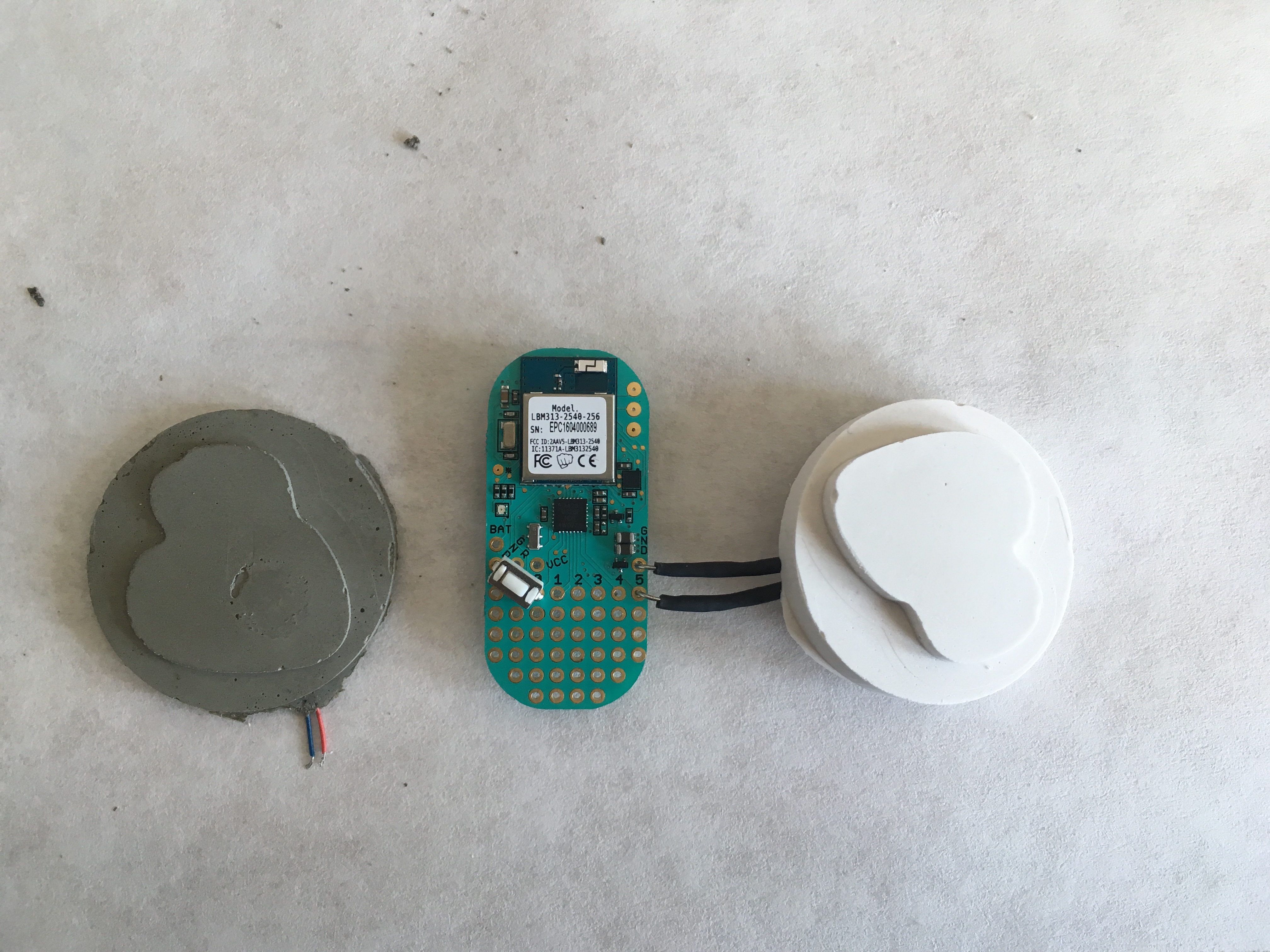 Current hardware prototype: Bean, plaster, concrete