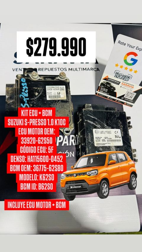 Kit ECU + BCM Suzuki S-Presso 1.0 K10C