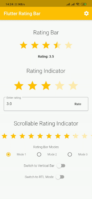 Flutter Rating Bar