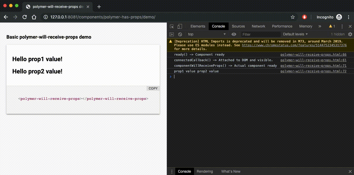 GitHub - sarbull/polymer-will-receive-props: Polymer helper for running ...
