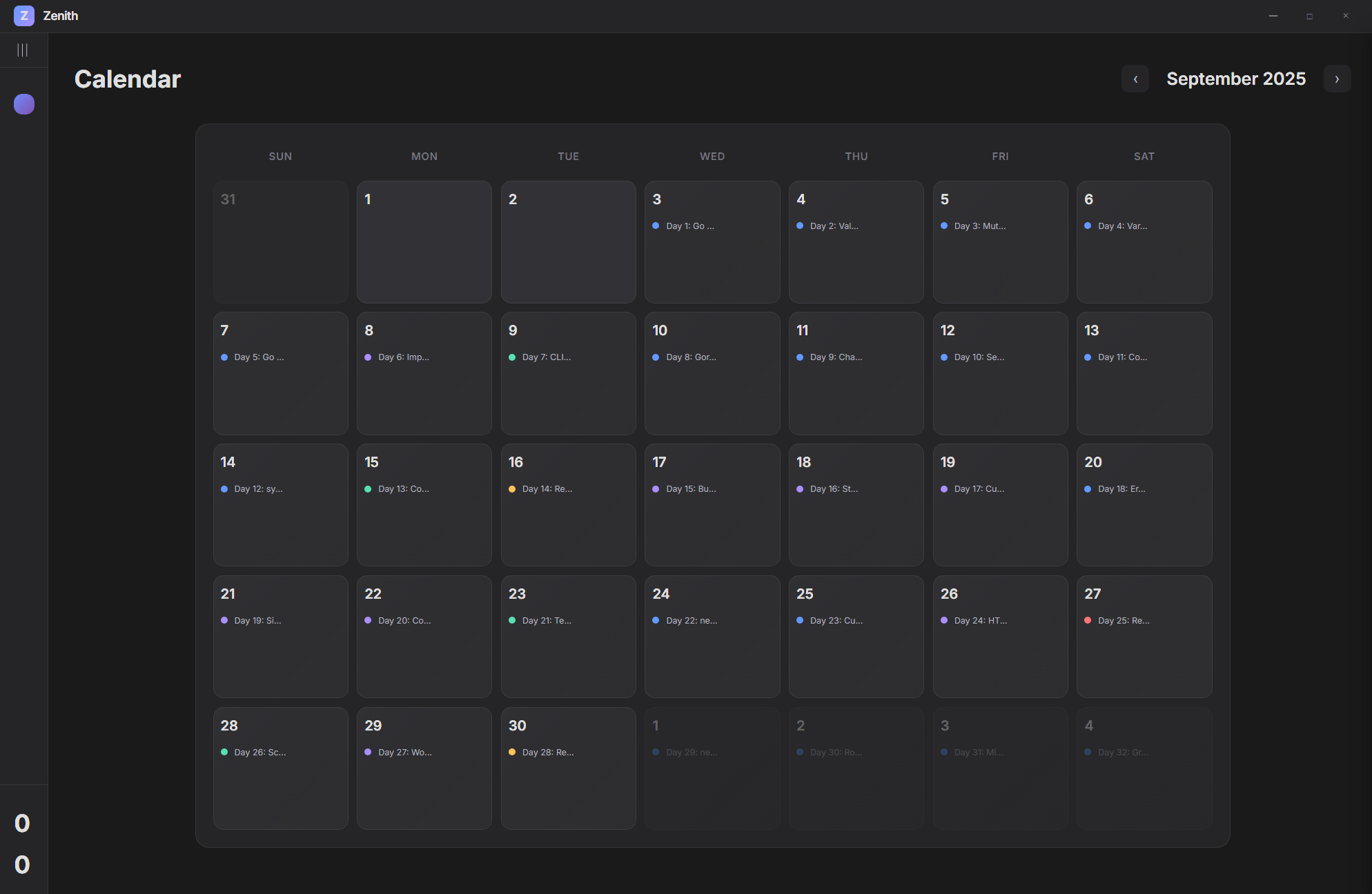 Calendar View