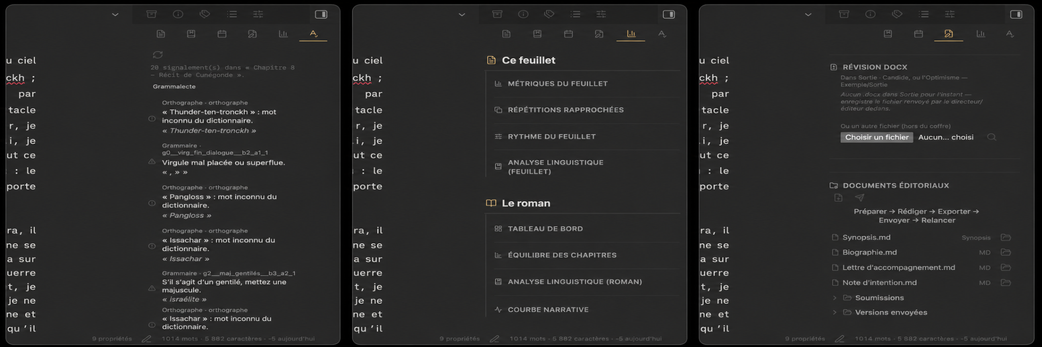 Feuillets, Feuillets-Grammalecte, and Courrier ecosystem