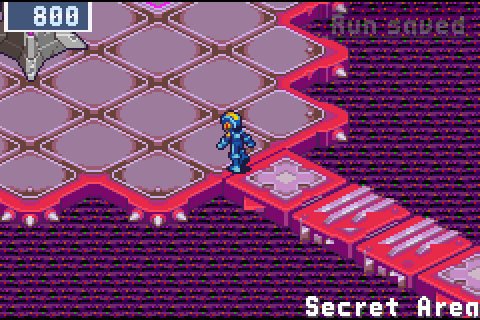 MegaMan steps into the Secret Area's arena; Bass's dormant stone shakes, the screen goes white, and Bass stands there under his card: Master of the Secret Area
