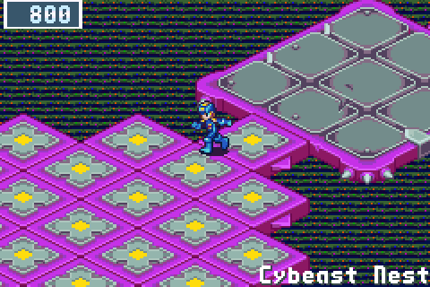 MegaMan steps into the endless Nest's last room, the floor shakes, and out of the white Gregar rears up under its card: The bottom of the Net