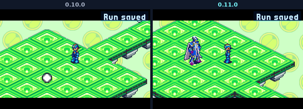 JudgeMan's arena in RoboDog Comp: a white ball where he stood in 0.10.0, JudgeMan himself in 0.11.0