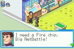 The NetBattler at AsterLand's request board: I need a Fire chip. Big NetBattle!