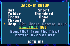The JACK-IN SETUP with BeastOut as a fifth helper under the Help row, marked NEW