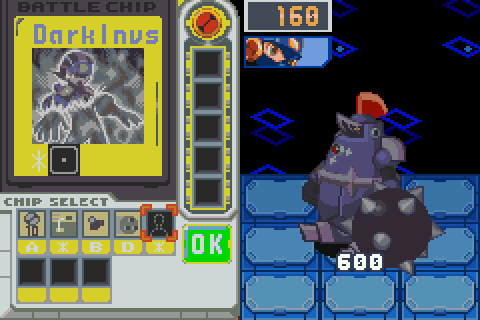 DarkInvs picked on the Custom screen, then MegaMan, grey and untouchable, fights KnightMan on his own