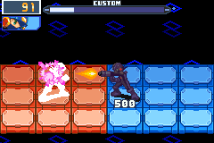 The Dark Soul fires its buster at MegaMan