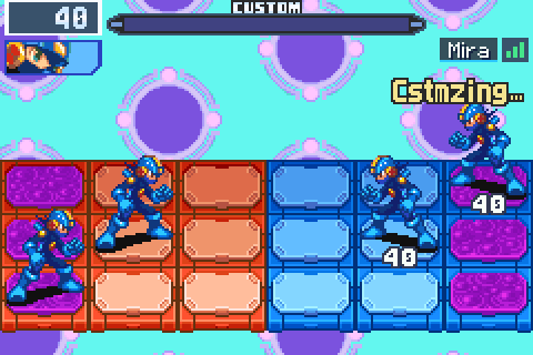Two MegaMen a side from Kei's screen: the four take their places, P3 in HeatCross and P4 in Beast Out, TURN 1 START!, then P4's Sword cuts Kei down and Rio's HeatCross fights on until he falls too