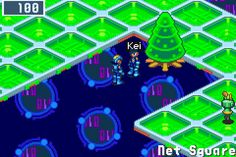 Mira's NetBattle with Kei begins: from the Square into the PET Network panel, Mira VS Kei, each one's HP, Cross and Soul, Linking..., then BN6's Custom screen with Kei's name on a small plate and the link's bars, and TURN 1 START!