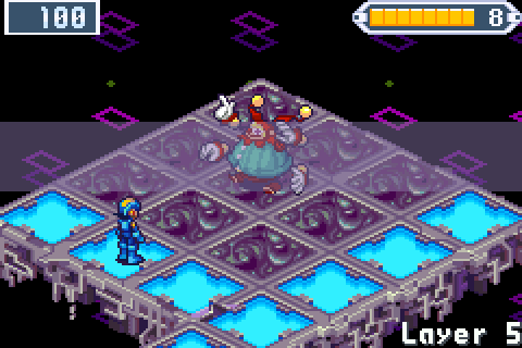 DARKLOID PHASE: the banner, CircusMan's reach lit red round MegaMan, his line Ahoo,hoo,hoo! Showtime! and his blow, 40 in yellow over MegaMan