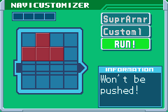 The NaviCust in a new run: SuperArmor held over the board, already compressed to four blocks