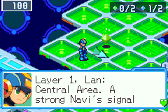 MegaMan's words after L, the same counters in a box at the top right