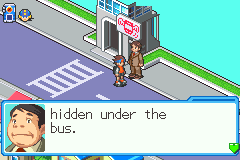 hidden under the bus.