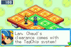 MegaMan: Lan, Chaud's clearance comes with the TagChip system!