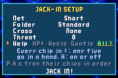 The JACK-IN SETUP with All * turned on in the Help row: every chip comes in *, any five go in a hand