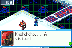 BlastMan in his arena, with his own face in the chat box: Kwohohoho... A visitor!