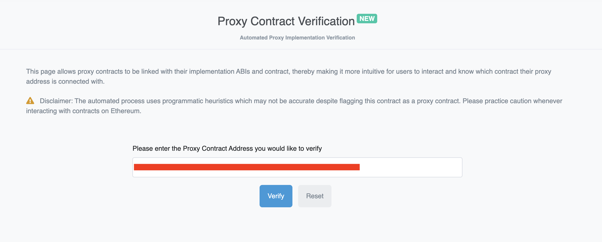 Proxy Contract Verification