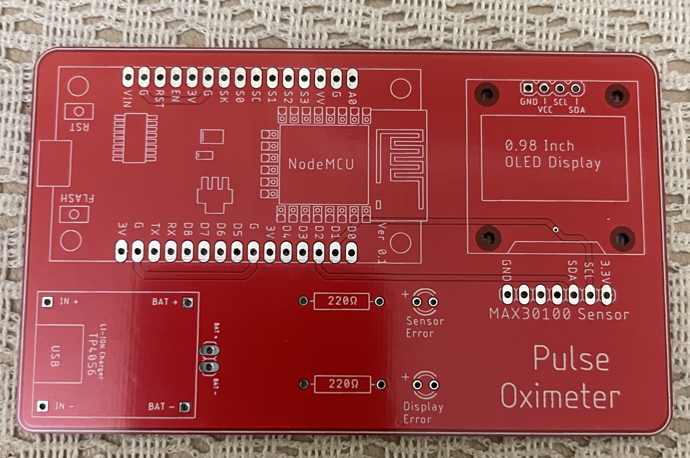 Pulse Oximeter - top PCB