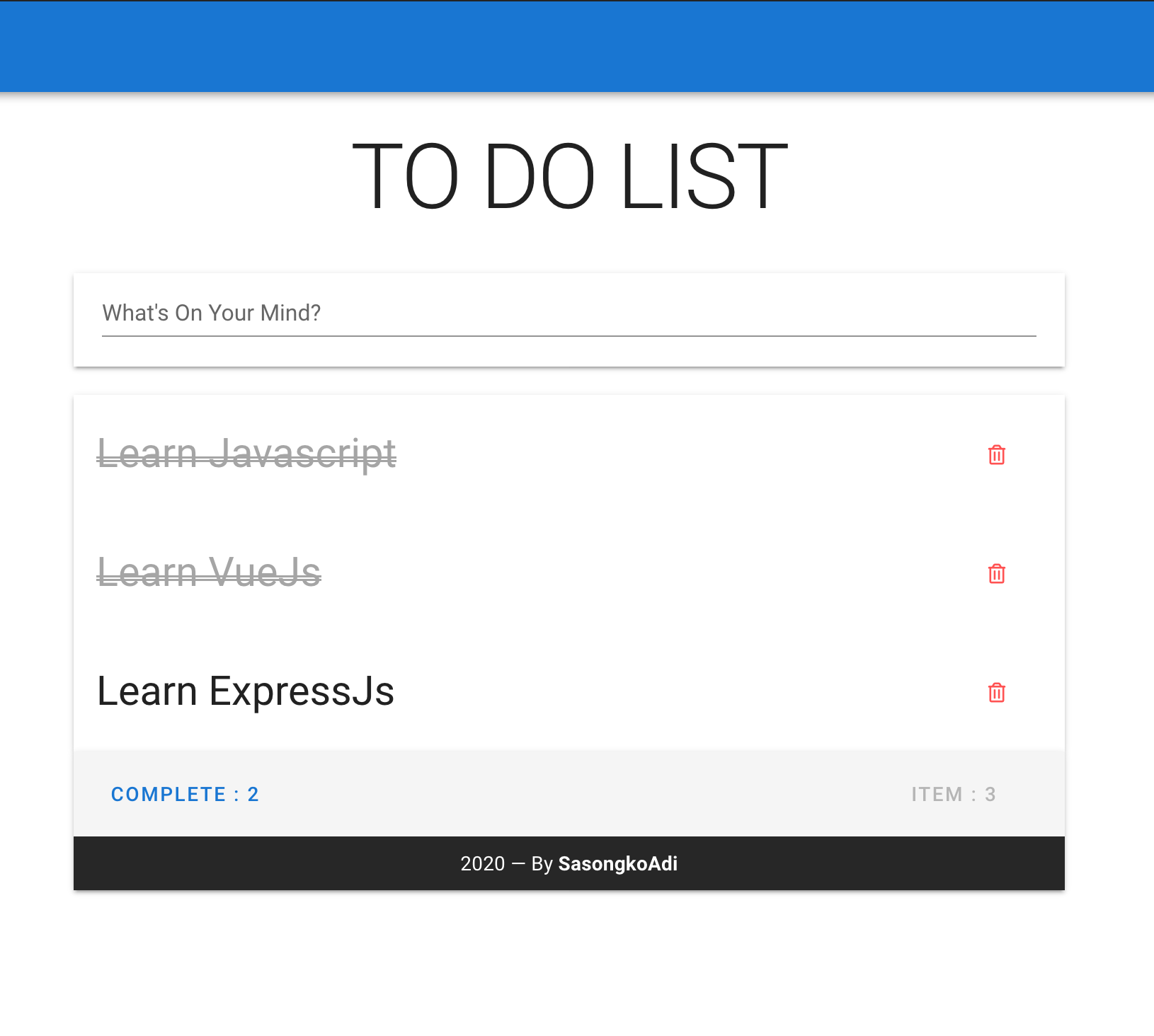 TODO LIST App Complete Task