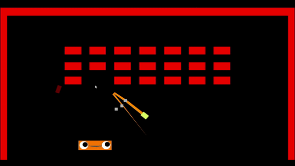 Brick breaker clone gameplay with particle-heavy brick explosions
