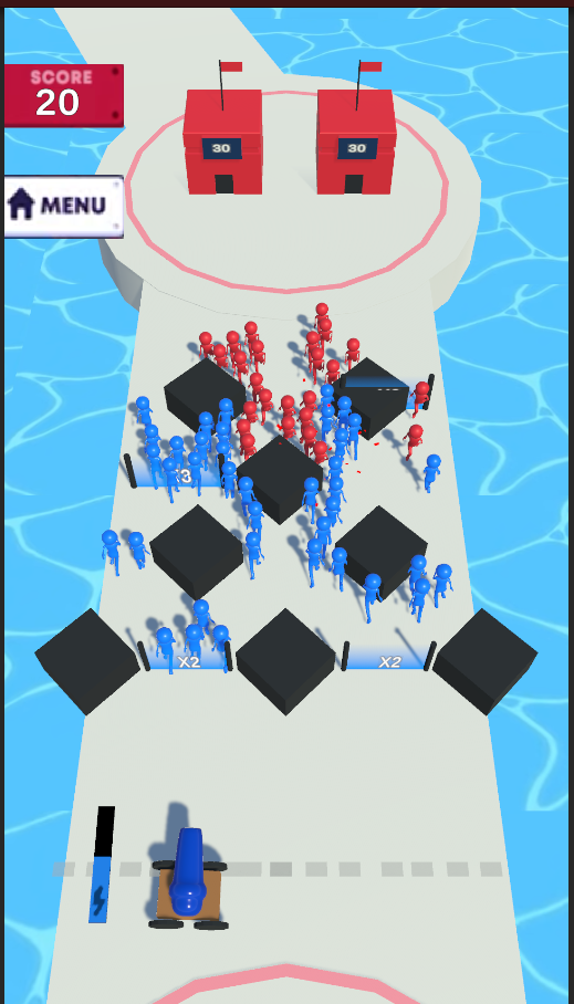 MobControl clone: multiplier gates on the track