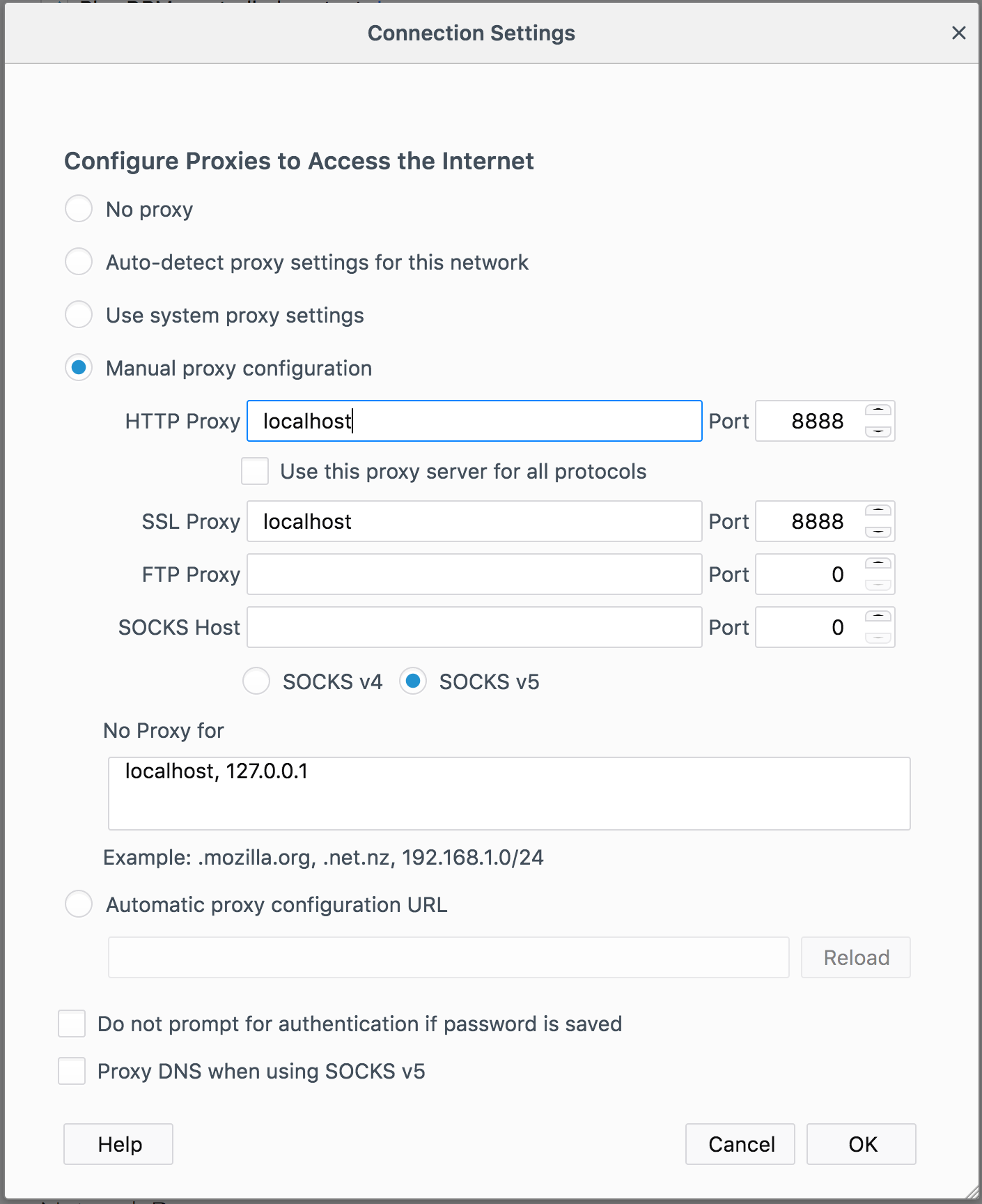 Firefox Proxy Settings