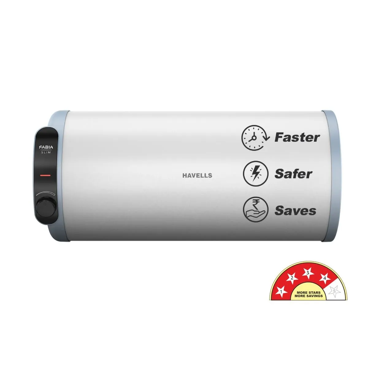 Havells Fabia Slim Horizontal Left Side Storage Water Heater 10 L — Fabia Slim available at Sathvik Electricals, Naini, Prayagraj