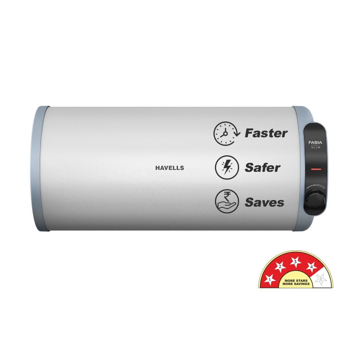 Havells Fabia Slim Horizontal Right Side Storage Water Heater 10 L — Fabia Slim available at Sathvik Electricals, Naini, Prayagraj