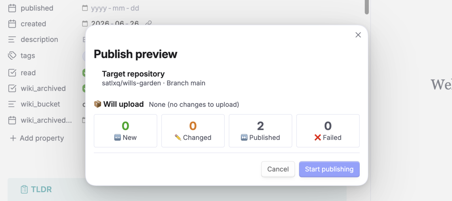 Publish preview: review every change before a single file is uploaded