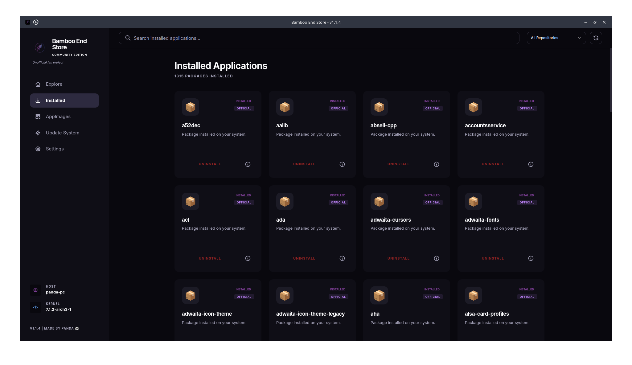 Installed Packages