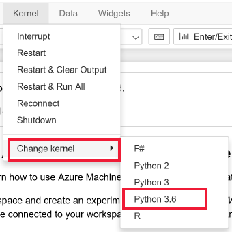 set kernel to Python 3.6