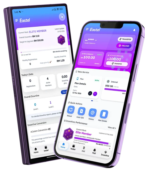 Eastel app — plan data NO FUP 5G