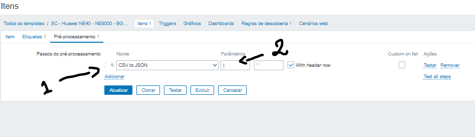 Zabbix - Pre-processamento