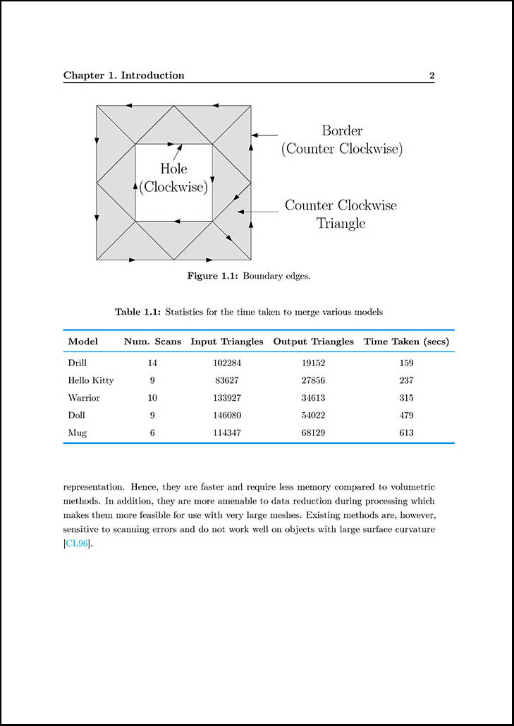 Chapter header and tables