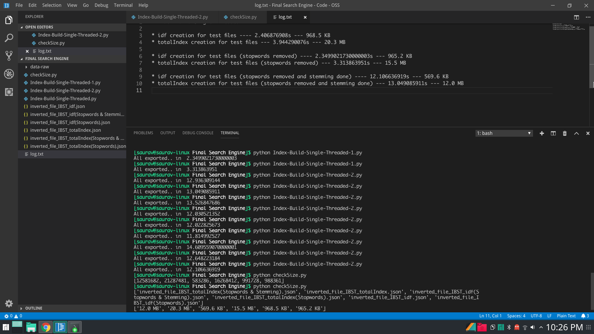 Output logs