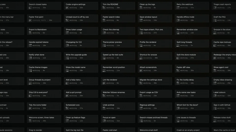 A wall of over a hundred agents working, with only the four that need a person lifted out