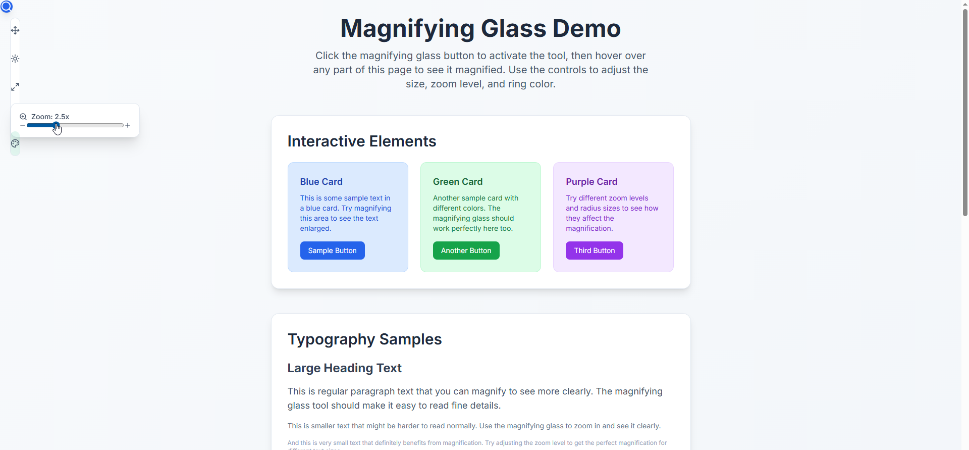 NextMagnifierJS Light Theme