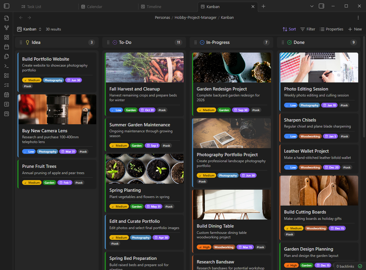 Planner Kanban View