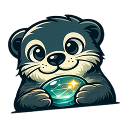 The contextlake mark: a flat, front-facing otter head cradling a glowing teal context-pebble over a deepwater keyline.