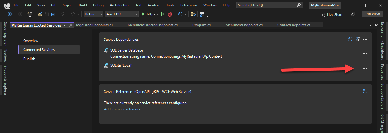 Visual Studio Connected Services
