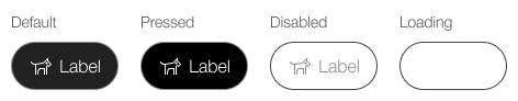 Darstellung des Tertiary Buttons mit Label und Icon