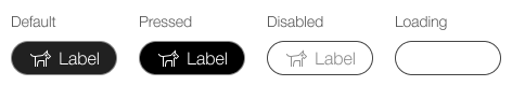 Darstellung des Tertiary Small Buttons mit Label und Icon