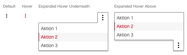 Darstellung der Komponente Kontextmenü zum Öffnen mittels Icon