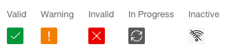 Darstellung eines Beispiels der Komponente Status mit Icon