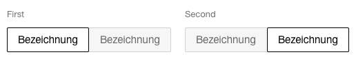 Darstellung der Komponente Toggle-Button mit zwei Auswahloptionen