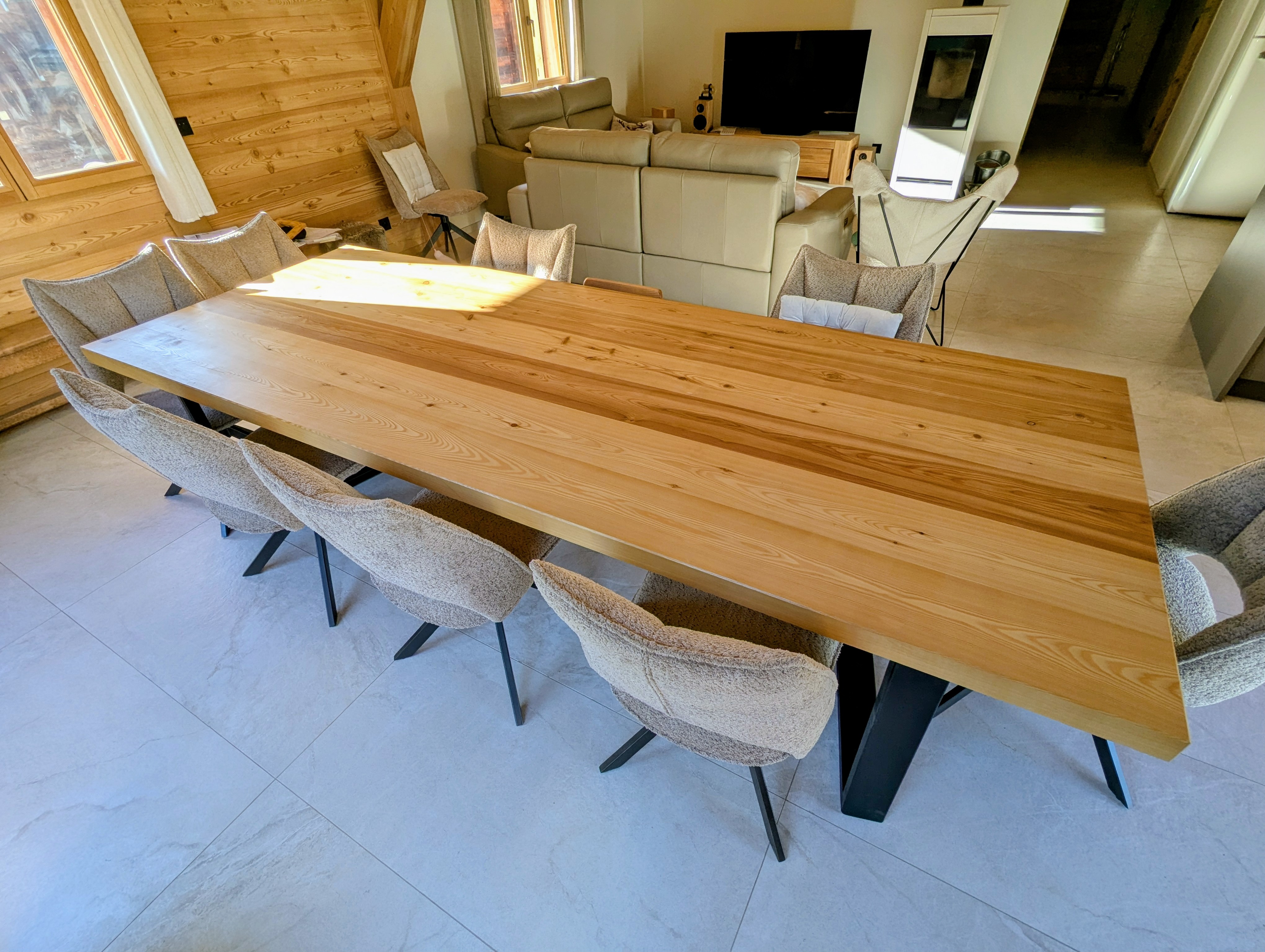 Grande table bois massif sur mesure vue principale