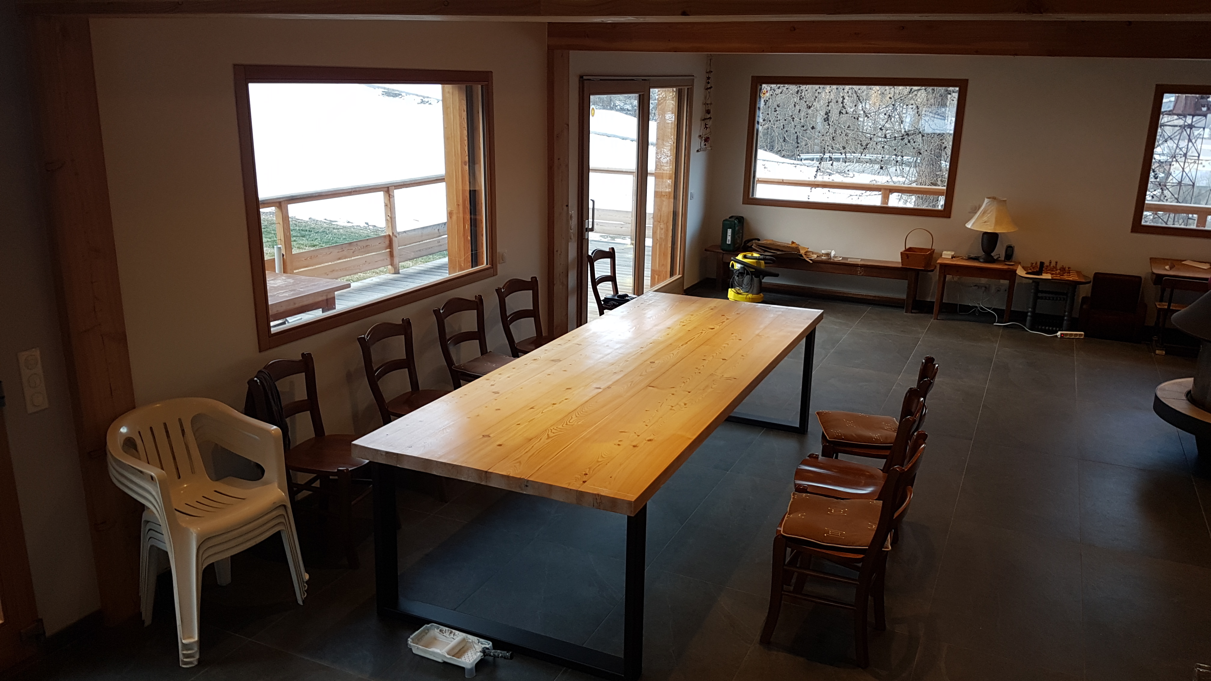 Table Queyras sur mesure - mobilier artisanal bois et métal